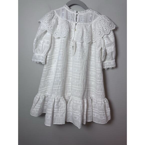 PETITE AMALIE Embroidered Dress Eyelet White Girls Sz 5 NWT $209 MSRP - Picture 3 of 14